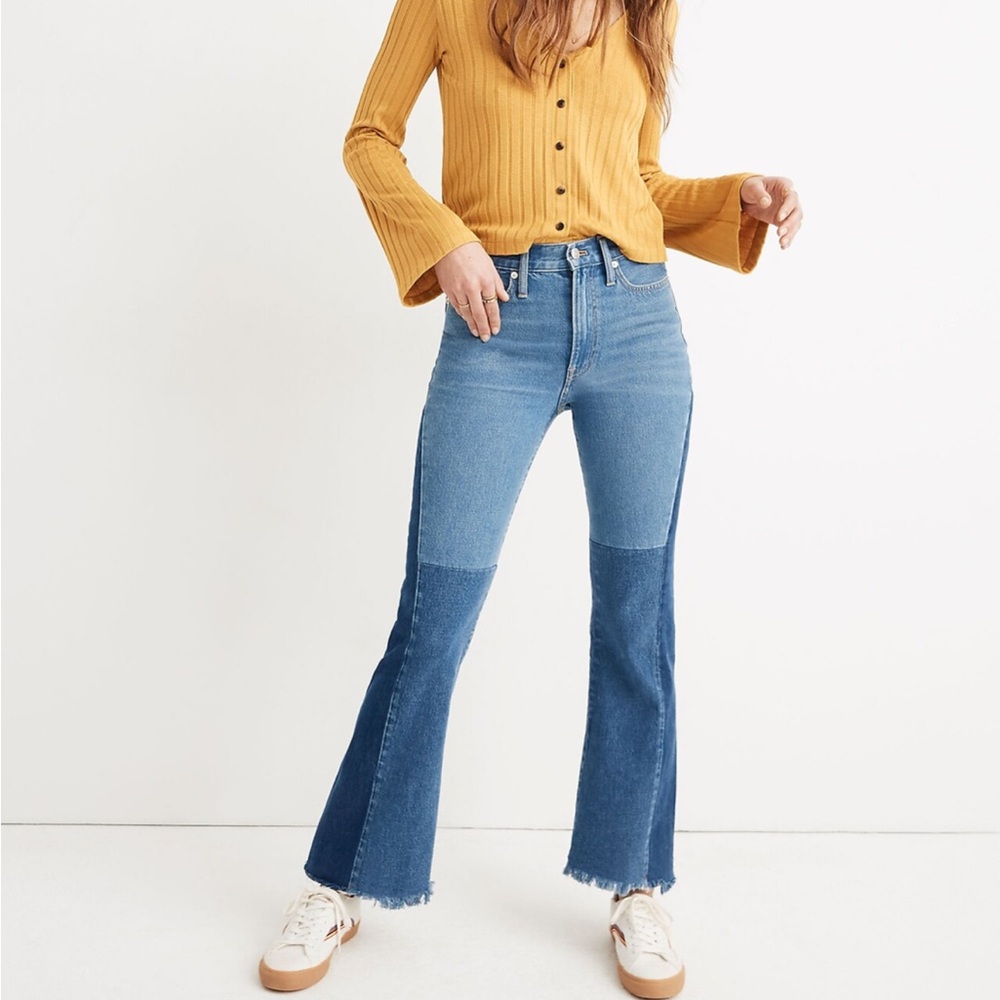 Madewell x ISKO™ Patchwork Rigid Flare Jeans